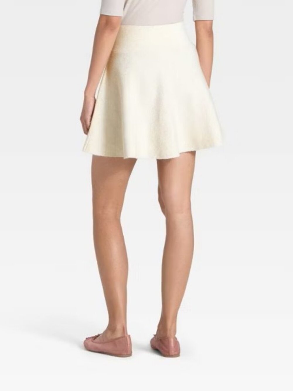 NWT A New Day Skater Sweater Skirt Mini  Oatmeal Color Women Oatmeal Size XL - Picture 3 of 4